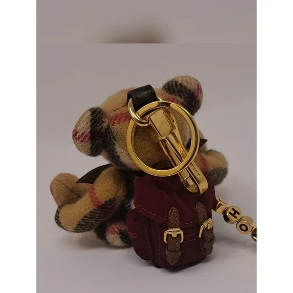 Burberry Bag Charm Thomas the Bear Bag Charm Key Chain Backpack Nova Check - Picture 6 of 12